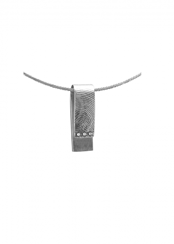 Rechthoekige hanger met 3 stenen
